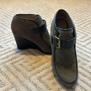 Levity suede leather wedge booties - size 8.5